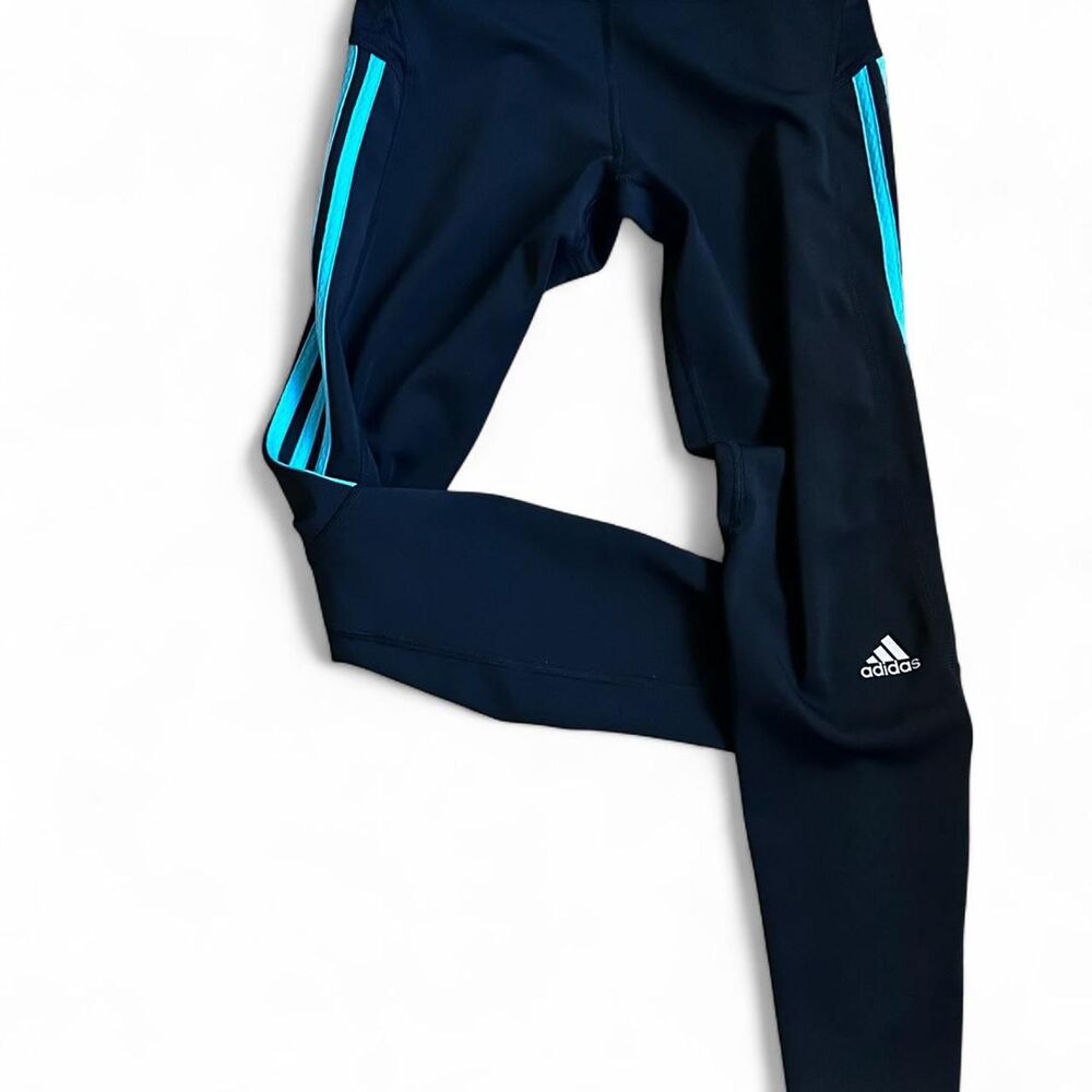 Adidas Women's Black and Teal‎ Leggings Small Lightweight Athletic